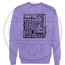 Load image into Gallery viewer, Violet Comfort Colors Panthers Crewneck