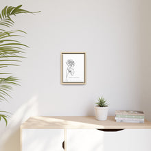 Load image into Gallery viewer, Framed Matte Canvas Wall Art – Minimal Floral “Strong Is Beautiful” Print