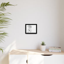 Load image into Gallery viewer, Framed Matte Canvas Wall Art – Minimal Floral “Strong Is Beautiful” Print
