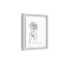 Load image into Gallery viewer, Framed Matte Canvas Wall Art – Minimal Floral “Strong Is Beautiful” Print
