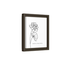 Load image into Gallery viewer, Framed Matte Canvas Wall Art – Minimal Floral “Strong Is Beautiful” Print
