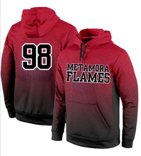 Load image into Gallery viewer, Red &amp; Black Gradiant Flames Hoodie
