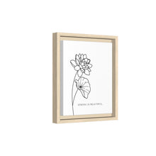 Load image into Gallery viewer, Framed Matte Canvas Wall Art – Minimal Floral “Strong Is Beautiful” Print
