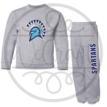 Load image into Gallery viewer, Youth Spartans Crewneck Sweat Set - Gray
