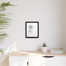 Load image into Gallery viewer, Framed Matte Canvas Wall Art – Minimal Floral “Strong Is Beautiful” Print
