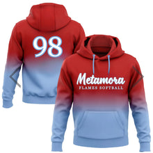 Load image into Gallery viewer, Blue &amp; Red Ombre Flames Hoodie
