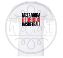 Load image into Gallery viewer, Redbirds Basketball Stacked Tee
