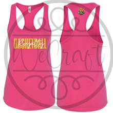 Load image into Gallery viewer, Next Level Racerback Black Cursive Tank
