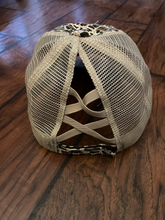Load image into Gallery viewer, Softball Mom Distressed Ponytail Hat
