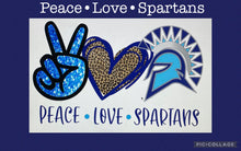 Load image into Gallery viewer, Peace Love Spartans Adult Tee
